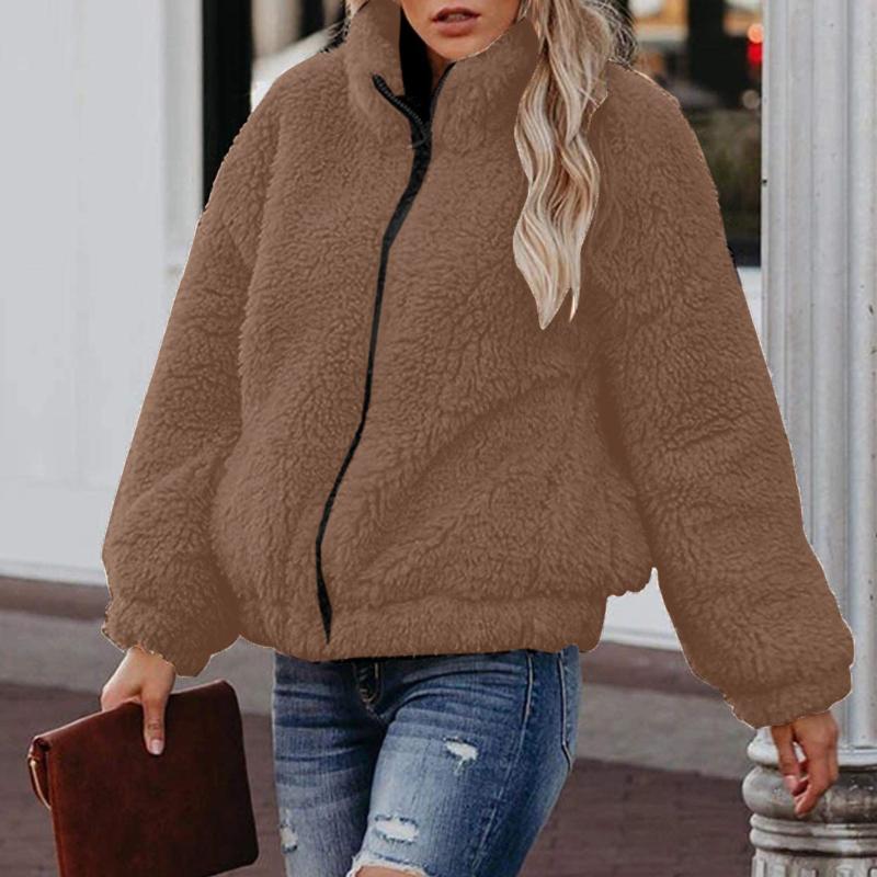 Women Fashion Lamb Wool Autumn Winter Coat Jacket Fleece Shaggy Warm Cropped Jackets Overcoat Zipper Outwear Abrigo Mujer #T1G, Black
Women Fashion Lamb Wool Autumn Winter Coat Jacket Fleece Shaggy Warm Cropped Jackets Overcoat Zipper Outwear Abrigo Mujer #T1G, Black