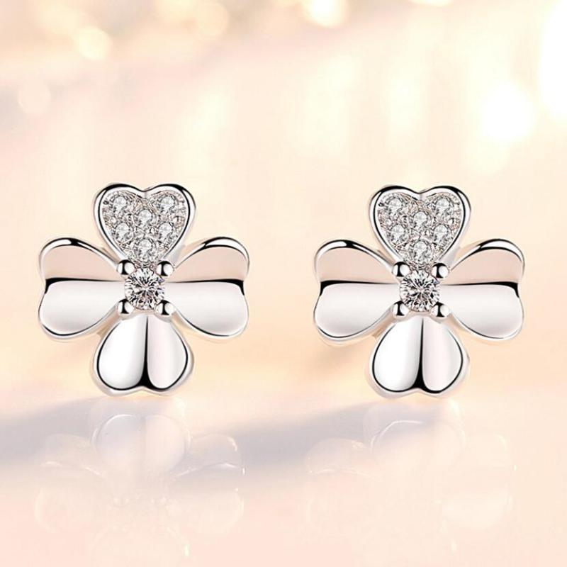 Stud LEKANI 100% Real 925 Sterling Silver Clover Earrings Bright Zircon With Love Heart For Women CTE233
Stud LEKANI 100% Real 925 Sterling Silver Clover Earrings Bright Zircon With Love Heart For Women CTE233