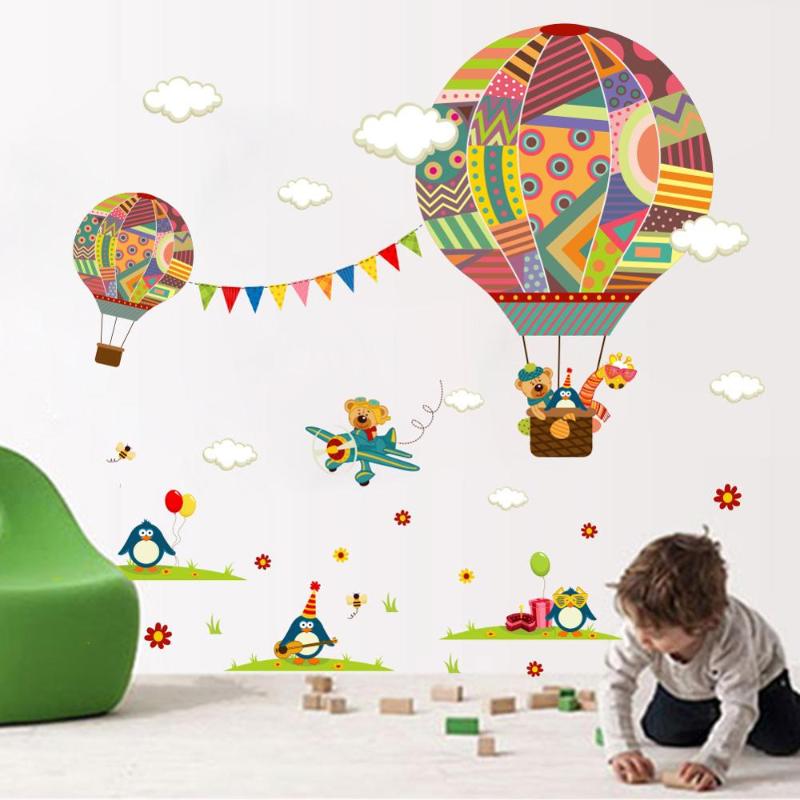 colorful Hot Air Balloon Animal Nursery Room wall sticker Bear Giraffe Children 's Room cartoon classroom Wall Decals Poster
colorful Hot Air Balloon Animal Nursery Room wall sticker Bear Giraffe Children 's Room cartoon classroom Wall Decals Poster