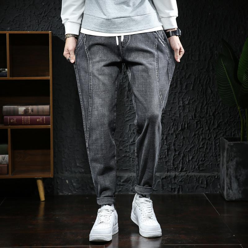 Large size -7XL foot pants autumn and winter new elastic waist tie rope distressed simple loose jeans denim men, Blue gray
Large size -7XL foot pants autumn and winter new elastic waist tie rope distressed simple loose jeans denim men, Blue gray