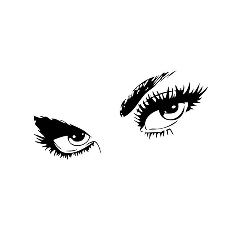 15.3*7.9CM Sexy Beautiful Eyes Car Sticker Gorgeous Lady Eye Decals For Auto Racing Computer Window Door Side Truck Office Home Gift Decoration Decal 