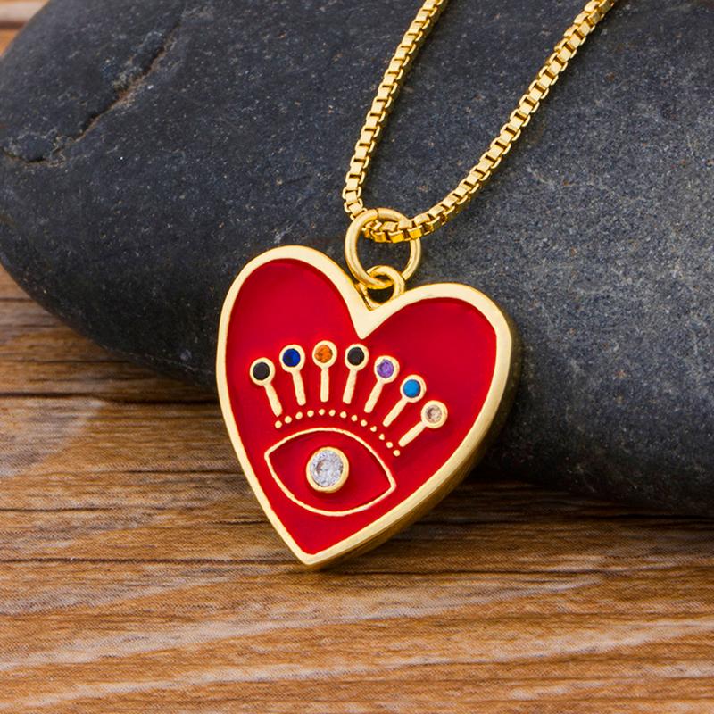 Luxury Heart Design Evil Eye Pendant Necklace Copper CZ Jewelry Zirconia Crystals Rhinestone Female Charm Party Birthday Gifts
Luxury Heart Design Evil Eye Pendant Necklace Copper CZ Jewelry Zirconia Crystals Rhinestone Female Charm Party Birthday Gifts