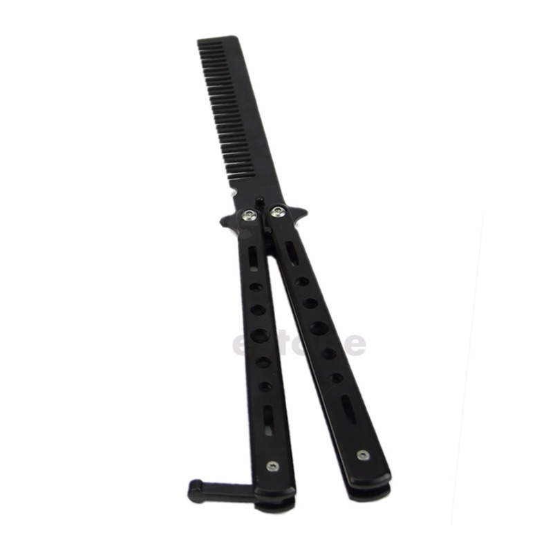 Metal Stainless Steel Practice Training Butterfly Balisong Style Knife Comb High Quality 220222