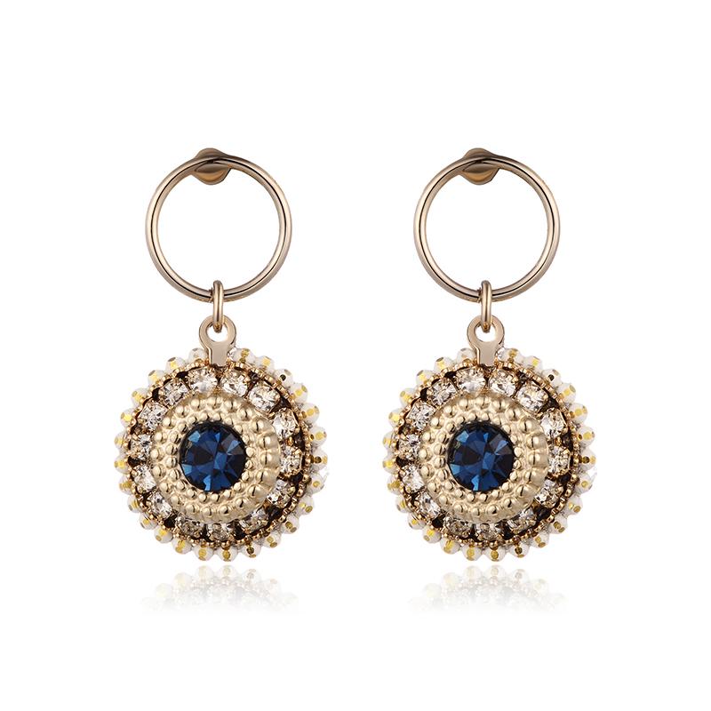 Female Rhinestone Round Dangler Drop Earrings Vintage Fashion Jewelry Original Brand Brincos Blue Stones Hanging Earring
Female Rhinestone Round Dangler Drop Earrings Vintage Fashion Jewelry Original Brand Brincos Blue Stones Hanging Earring