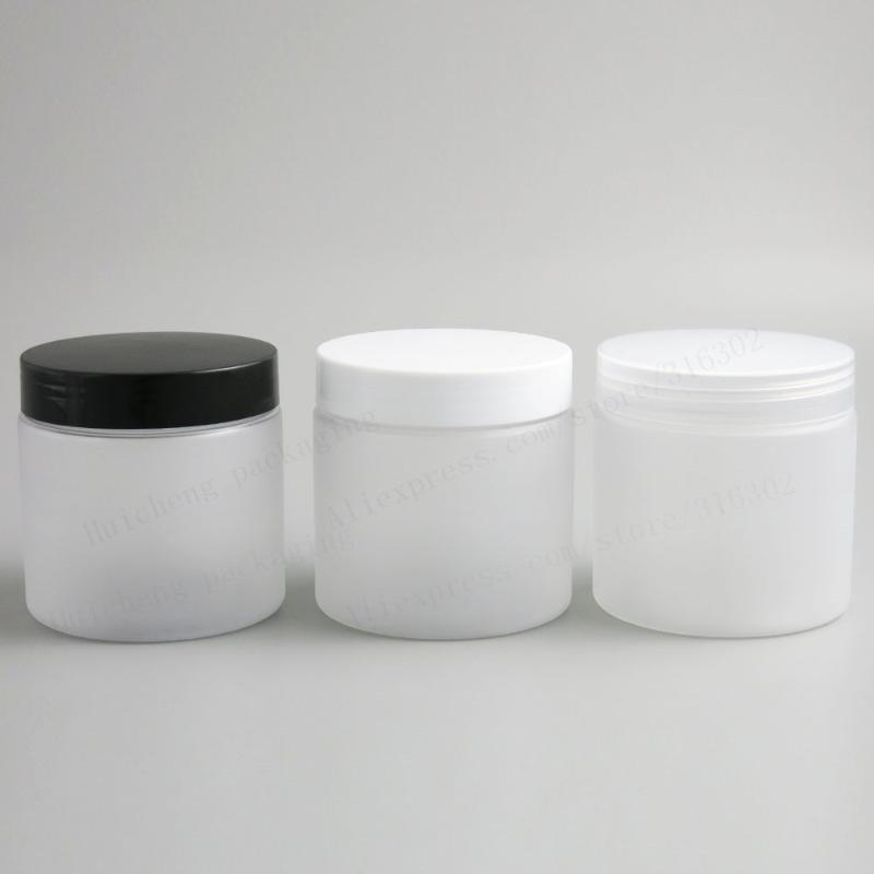 6.66 oz Frost Large Refillable PET Plastic jar with plastic cap 200ml 200cc Empty Cosmetic Containers pot Shampoo Jars 20pcs