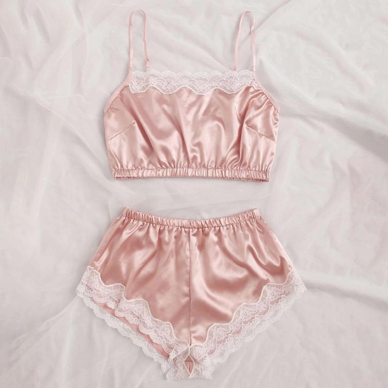 2pcs Womens Sexy Satin Vintage Sling Sleepwear Lingerie Lace Silk Satin Camisole Underwear Pijamas Femmes Nightwear 20Jly6
2pcs Womens Sexy Satin Vintage Sling Sleepwear Lingerie Lace Silk Satin Camisole Underwear Pijamas Femmes Nightwear 20Jly6