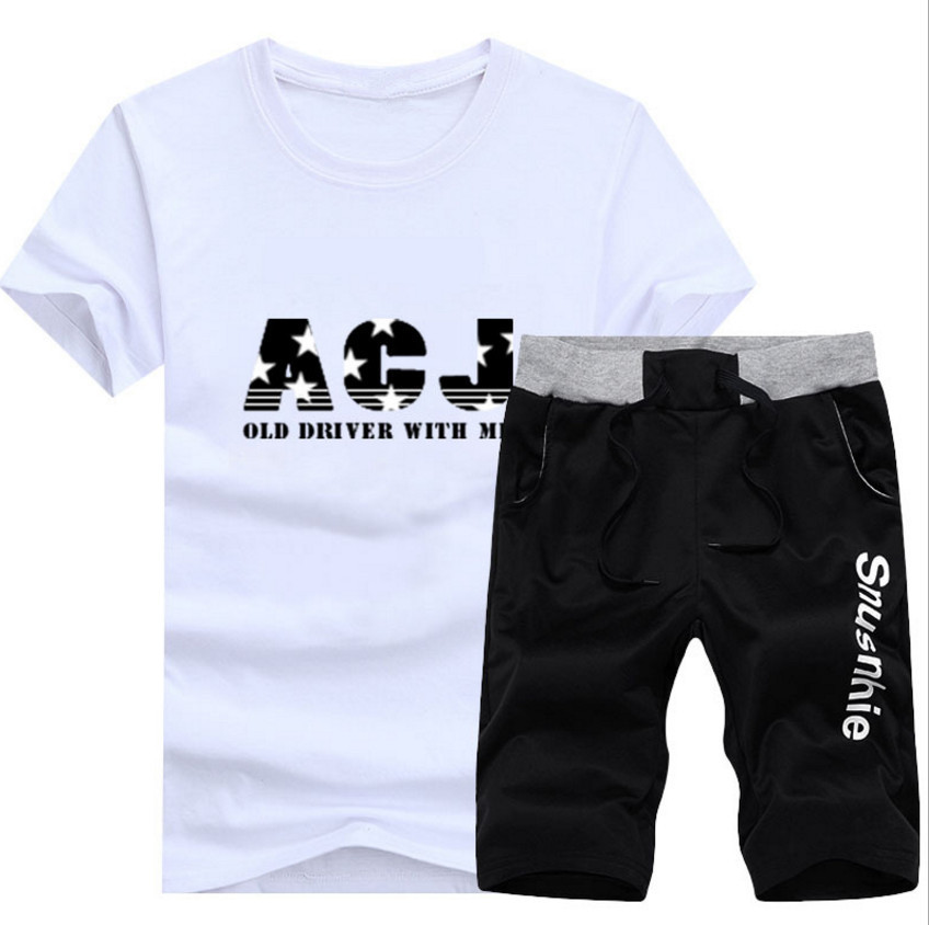12 Colors M4XL Teenagers Set Men Summer Clothing Set Fashion Casual ONeck Male T ShirtShorts Clothes Set Tracksuits T200604