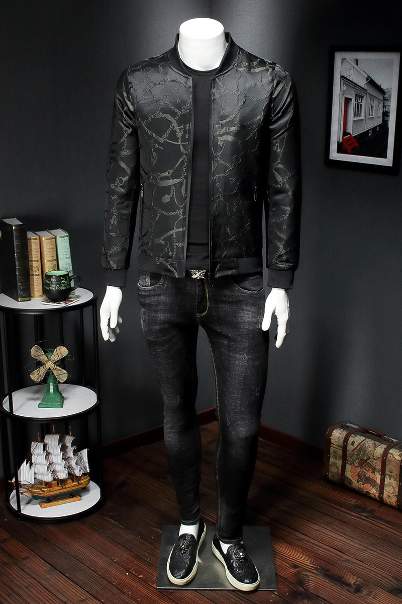 Vintage Black Jacket Men Spring Slim Fit Jacquard Bomber Jacket Coat Men High Quality 5xl Chaqueta Hombre Casual Bomber Outfit 201127