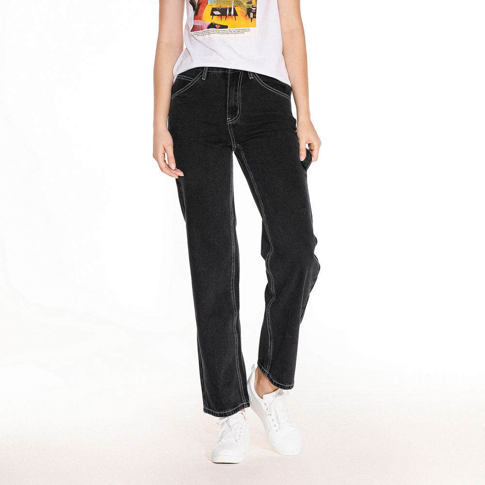 High Waist Straight Jeans Women Baagy Boyfriend Overalls Loose Wide Leg Denim Pants Washed Retro Autumn Winter Long Jean 201029