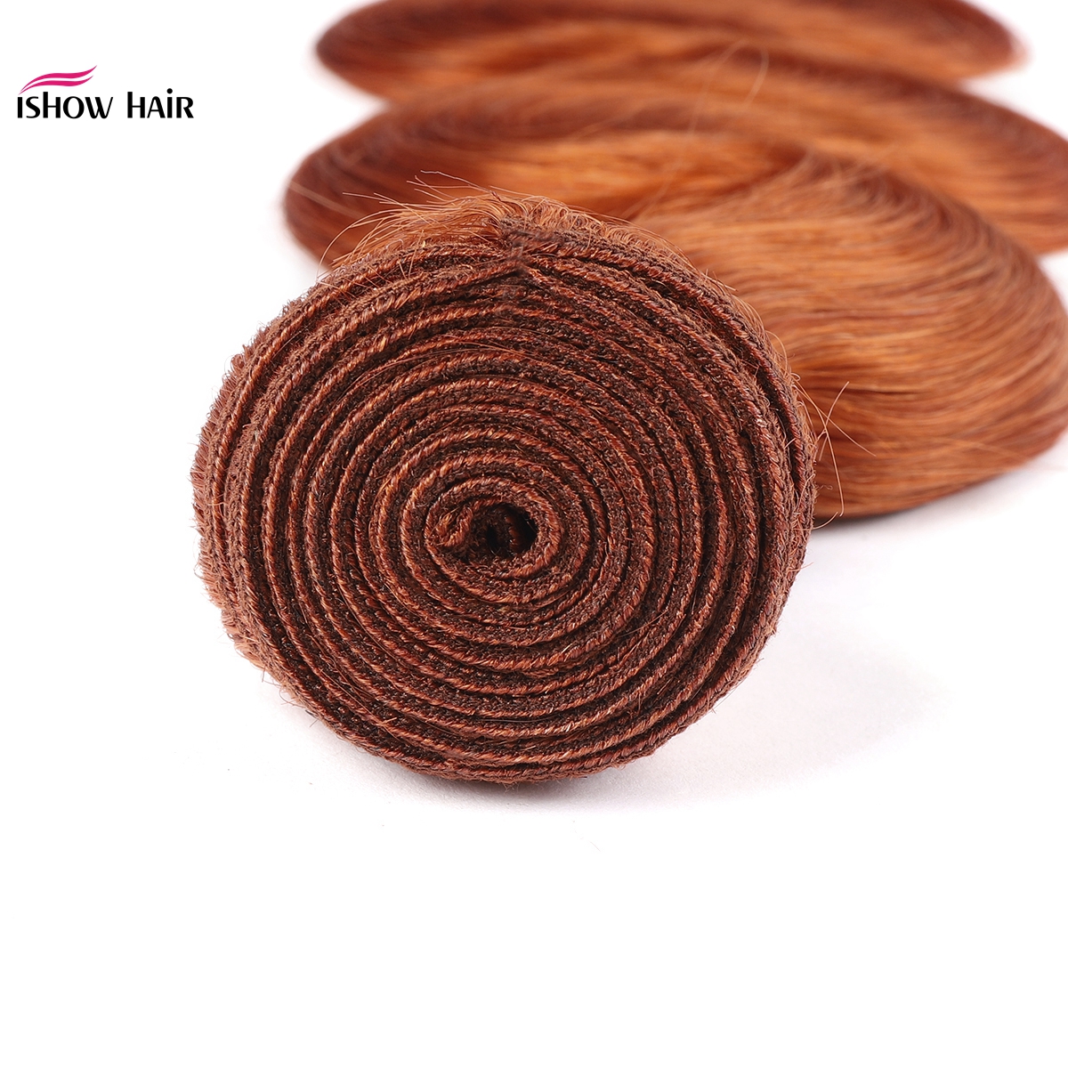 Ishow Hair Weaves Bundles Weft for Women All Ages Orange Ginger #350 Malaysian Brazilian Peruvian Virgn Human Hair Extensions 8-28inch