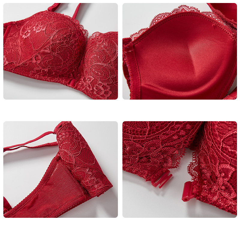 Logirlve Lace Floral Wireless Bras For Women Front Closure Sexy Lingerie Plus Size Bralette Comfort Adjusted Push Up Bra 201202