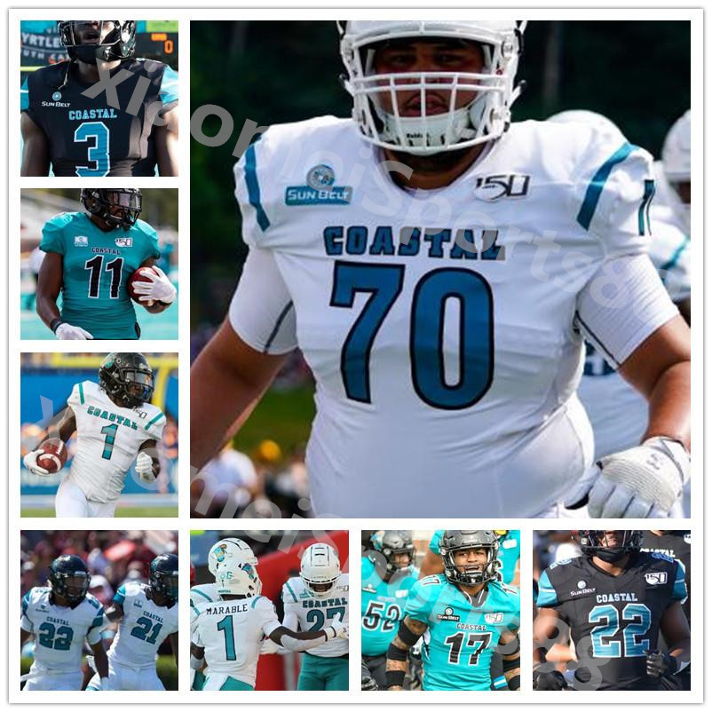 Custom 2020 Coastal Carolina Football 1 Cj Marable stitched jerseys Grayson Mccall Jai Williams Taliaferro Men Youth Kid women Jerseys, As shown in illustration
Custom 2020 Coastal Carolina Football 1 Cj Marable stitched jerseys Grayson Mccall Jai Williams Taliaferro Men Youth Kid women Jerseys, As shown in illustration