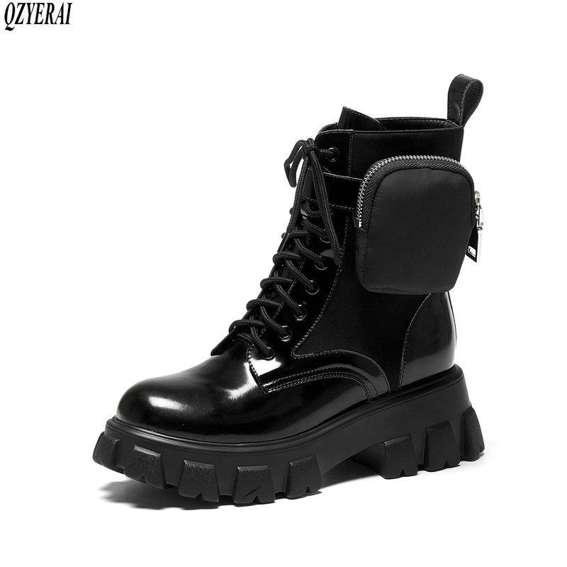 QZYERAI New style Genuine leather boots The side bags Female boots Women's British style Cattle female Women shoes, Black
QZYERAI New style Genuine leather boots The side bags Female boots Women's British style Cattle female Women shoes, Black