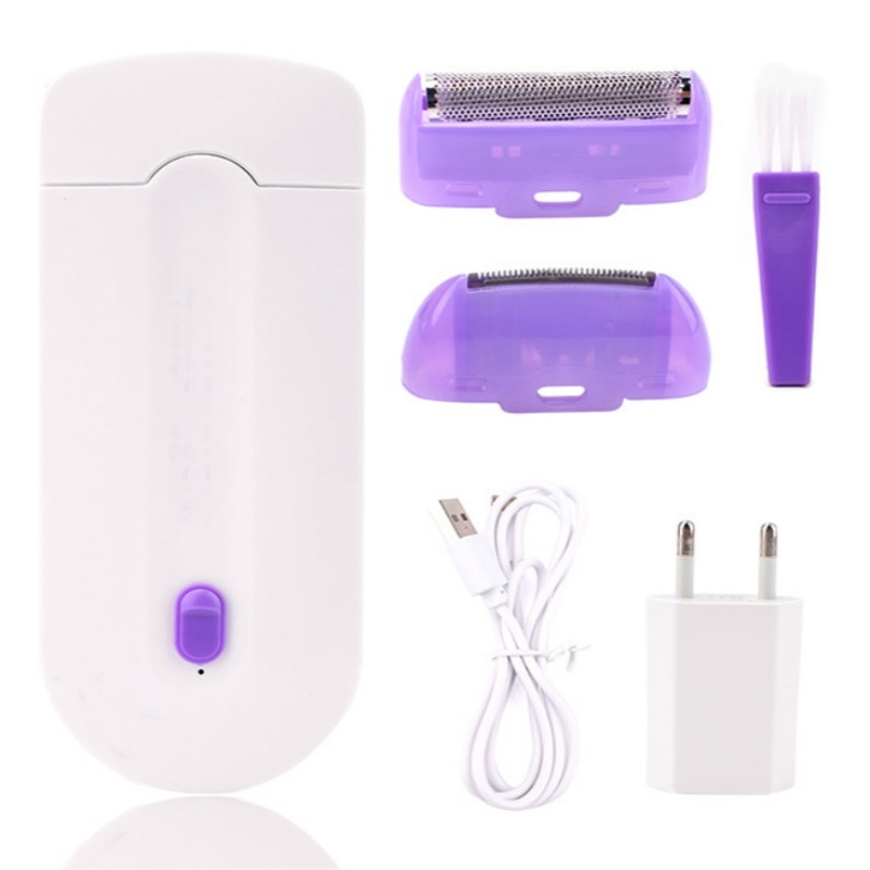 2 In 1 Rechargeable Electric Epilator Women Painless Hair Removal Lady Epilator Device Instant Sensor Light Shaver Drop 220112