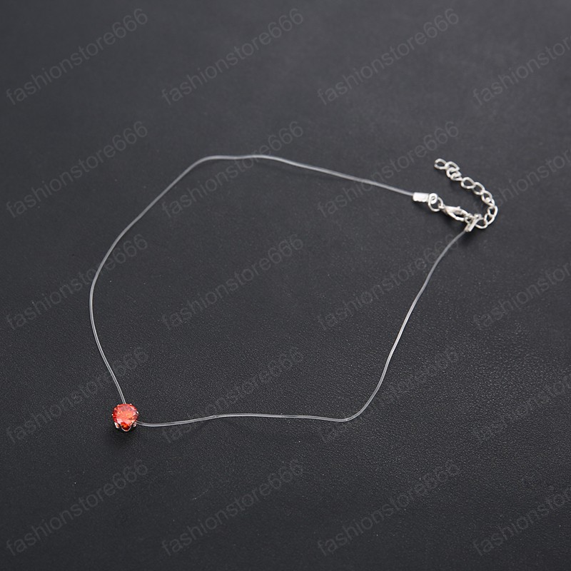 Hot Sale Teardrop Torques 2020 Transparent Fishing Line Jewelry Golden Necklace Torques Clavicle Invisible Woman Necklace