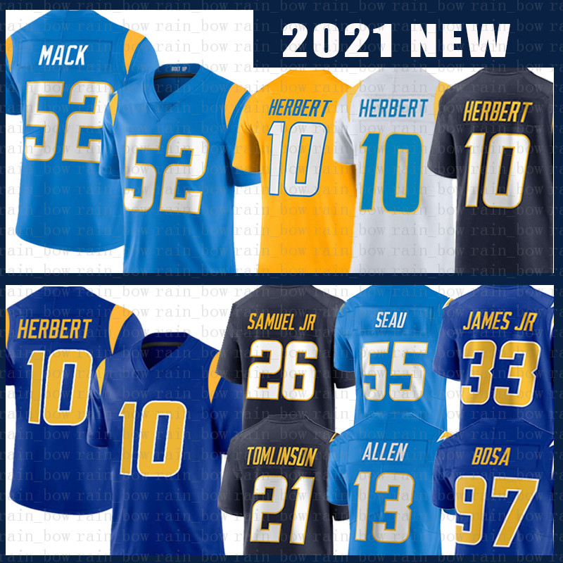 10 Justin Herbert Football Jersey 52 Khalil Mack Joey Bosa Derwin James Keenan Allen Austin Ekeler Junior Seau LaDainian Tomlinson Rashawn Slater Kenneth Murray Jr., Black
10 Justin Herbert Football Jersey 52 Khalil Mack Joey Bosa Derwin James Keenan Allen Austin Ekeler Junior Seau LaDainian Tomlinson Rashawn Slater Kenneth Murray Jr., Black