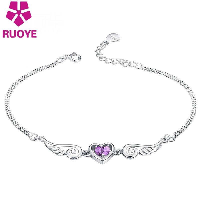 RUOYE Purple White Crystal Bracelet Angel Lovers Heart Adjustable Bracelet for women Fashion Jewelry Gift
RUOYE Purple White Crystal Bracelet Angel Lovers Heart Adjustable Bracelet for women Fashion Jewelry Gift