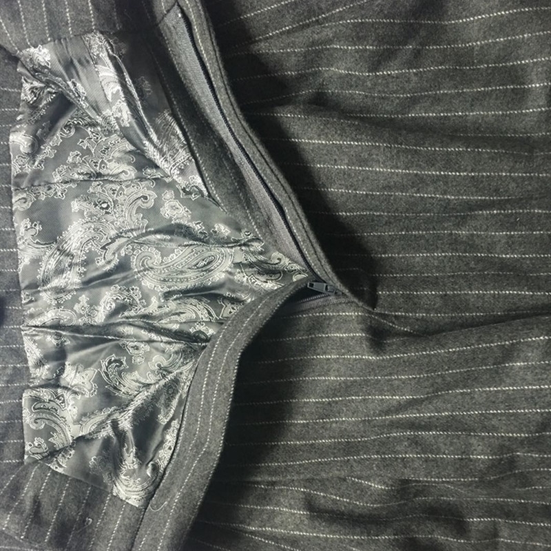 AIGYPTOS Autumn Winter Women Wool Pants Women Vintage England Style Stripe Slim Skinny Pants Casual Ankle Length Woolen Trousers 201109