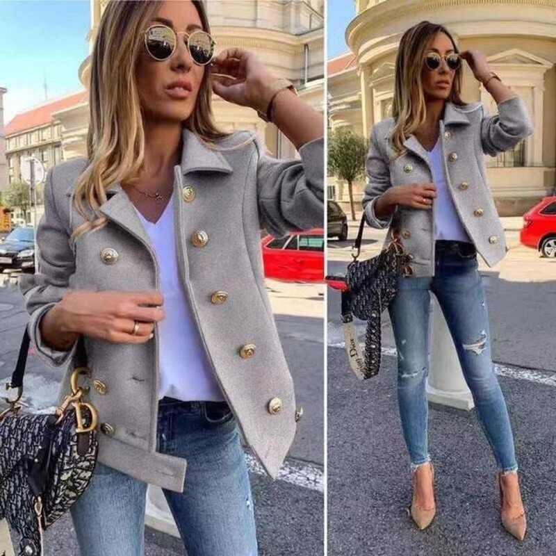 GOOHOJIO New Winter Women Wool & Blends Short Coats Jackets Casual High Quality Warm Overcoat Fashion Long Coats Double Breasted 201017