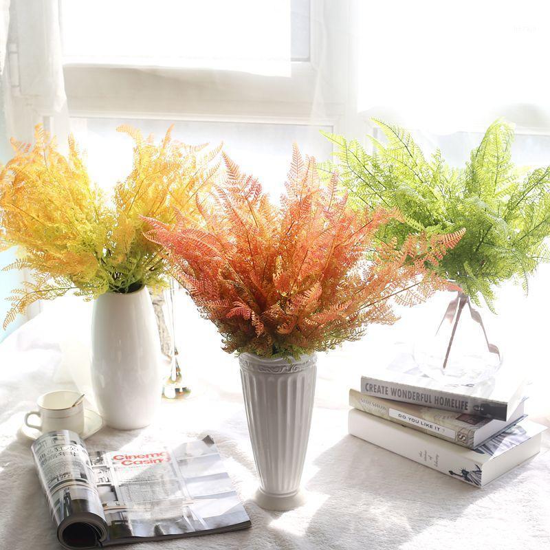 

1Pc Simulated Leaves Handfeel Fern Leaf Imitation Flowers Micro Landscape Export Indoor Plant Wall Artificial Flower1, Red