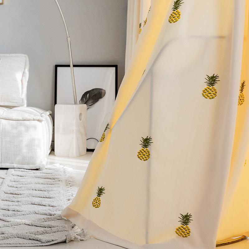 Nordic style pineapple embroidered curtains high-end fabrics for living room bedroom children's room cartoon curtains AG398#4, Tulle
Nordic style pineapple embroidered curtains high-end fabrics for living room bedroom children's room cartoon curtains AG398#4, Tulle