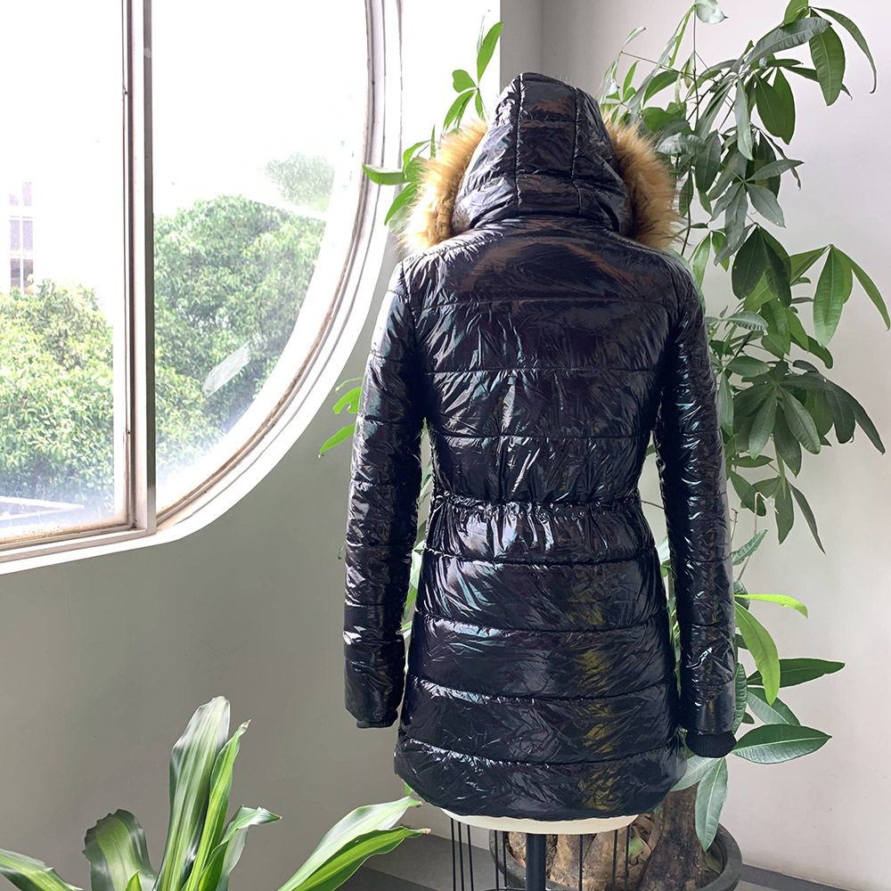 Woman Parka Fur Collar Cotton Padded Jacket Women Winter Coat 3XL Black Hood Fleece Warmness 4XL Women's Coats Plus Size Outwear 201029