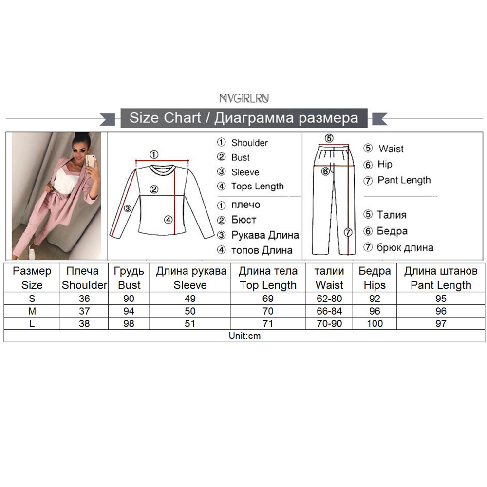 MVGIRLRU Women's Costume V Neck Lace Up Waisted Slim Bracelet Sleeve Blazer with Strap Vest & Trouser Set Female Pant Suits 201119