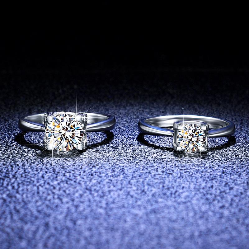 Cluster Rings Sterling Silver 2ct D Color Moissanite Engagement Brilliant Ring For Women Heart Arrows Excellent Cut Diamond Jewelry, Golden;silver 
Cluster Rings Sterling Silver 2ct D Color Moissanite Engagement Brilliant Ring For Women Heart Arrows Excellent Cut Diamond Jewelry, Golden;silver
