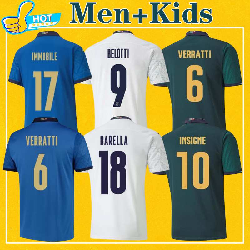 ITALY Soccer Jerseys 2021 Italia National Team Football Shirt Home Away Third VERRATTI IMMOBILE CHIESA 21 22 Mens + Kids Kit
ITALY Soccer Jerseys 2021 Italia National Team Football Shirt Home Away Third VERRATTI IMMOBILE CHIESA 21 22 Mens + Kids Kit