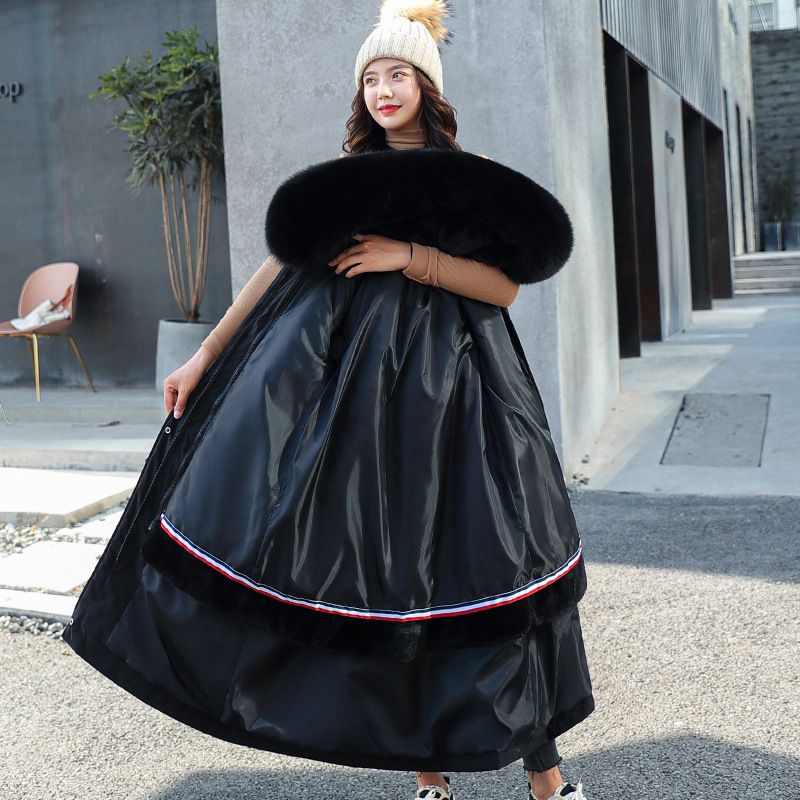 Plus Size 4XL Winter Jacket Women New Loose Hooded Long Parka Mujer Thick Warm Black Overcoat Down Cotton Coat Female 201019