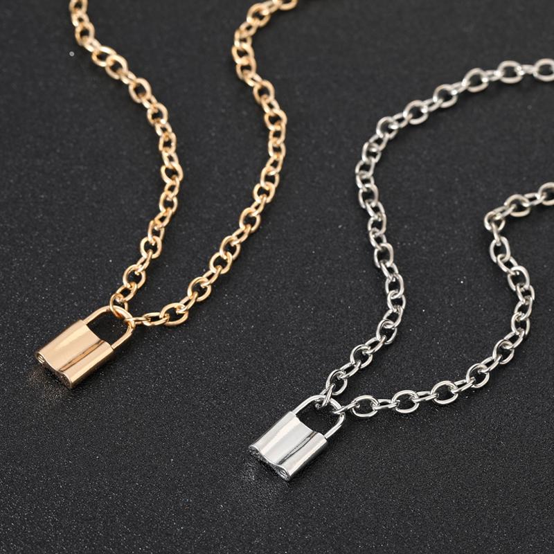 Fashion Lock Chain necklace punk 90s link chain silver color padlock pendant necklace women fashion gothic jewelry
Fashion Lock Chain necklace punk 90s link chain silver color padlock pendant necklace women fashion gothic jewelry