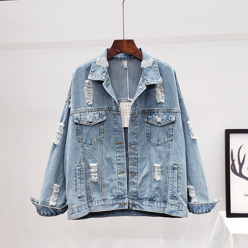 Women Denim Jacket feminine Spring Autumn Boho Sequin Floral Appliques Embroidery Coat Long Sleeve Outerwear Female Veste femme 201106