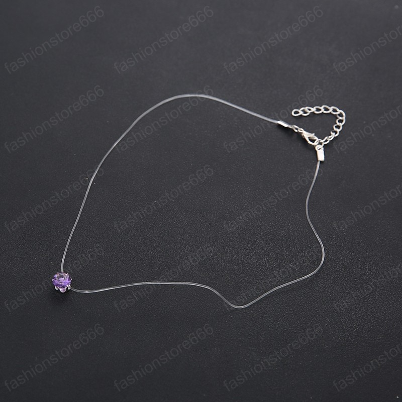 Hot Sale Teardrop Torques 2020 Transparent Fishing Line Jewelry Golden Necklace Torques Clavicle Invisible Woman Necklace