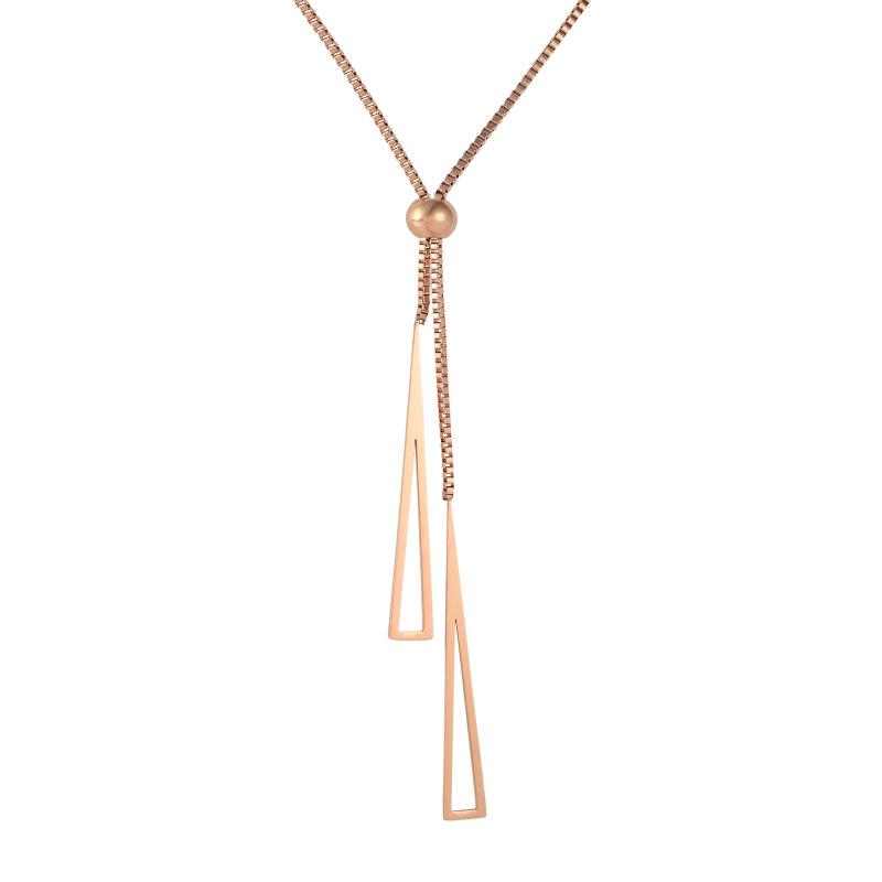 JIOROMY Personality Necklace For Women Titanium Steel Double Triangles Pendant Geometric Necklace Jewelry Chokers Necklaces
JIOROMY Personality Necklace For Women Titanium Steel Double Triangles Pendant Geometric Necklace Jewelry Chokers Necklaces