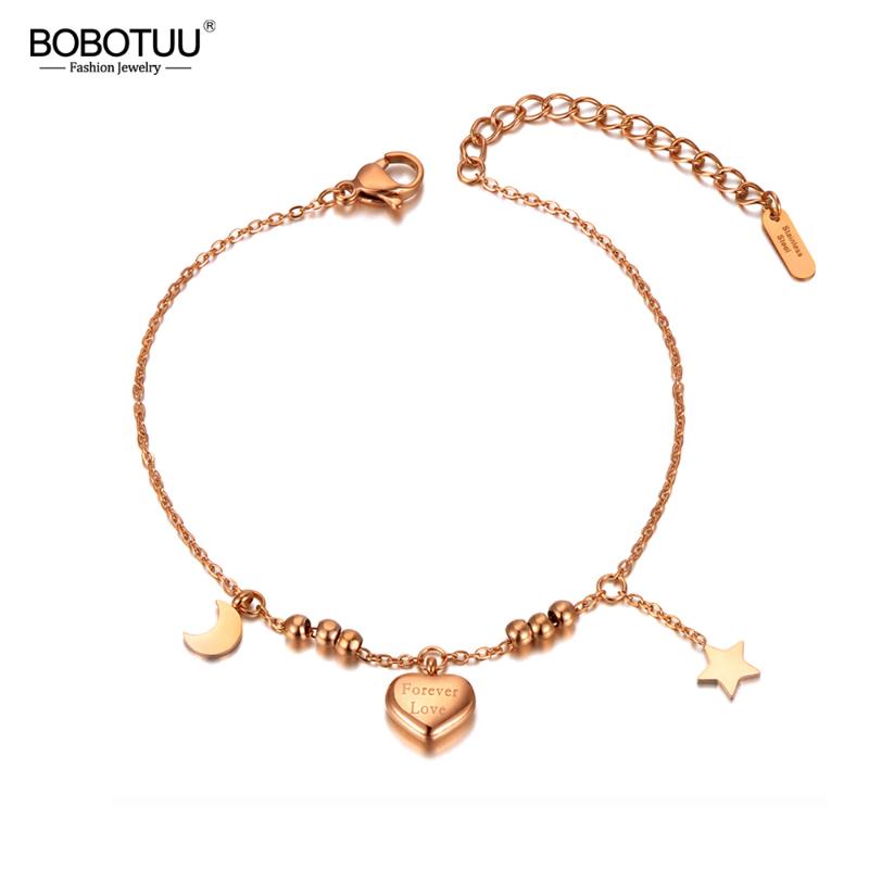 BOBOTUU Romantic Stainless Steel Love Heart Star Moon Charm Bracelets For Girls Bohemia CZ Crystal Chain Link Bracelet BB20045
BOBOTUU Romantic Stainless Steel Love Heart Star Moon Charm Bracelets For Girls Bohemia CZ Crystal Chain Link Bracelet BB20045