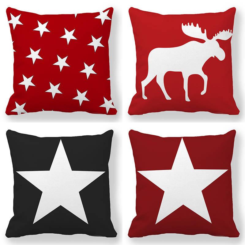 45*45Cm color five-pointed star and elk design super soft throw cushion cover home decoration living room pillowcase
45*45Cm color five-pointed star and elk design super soft throw cushion cover home decoration living room pillowcase