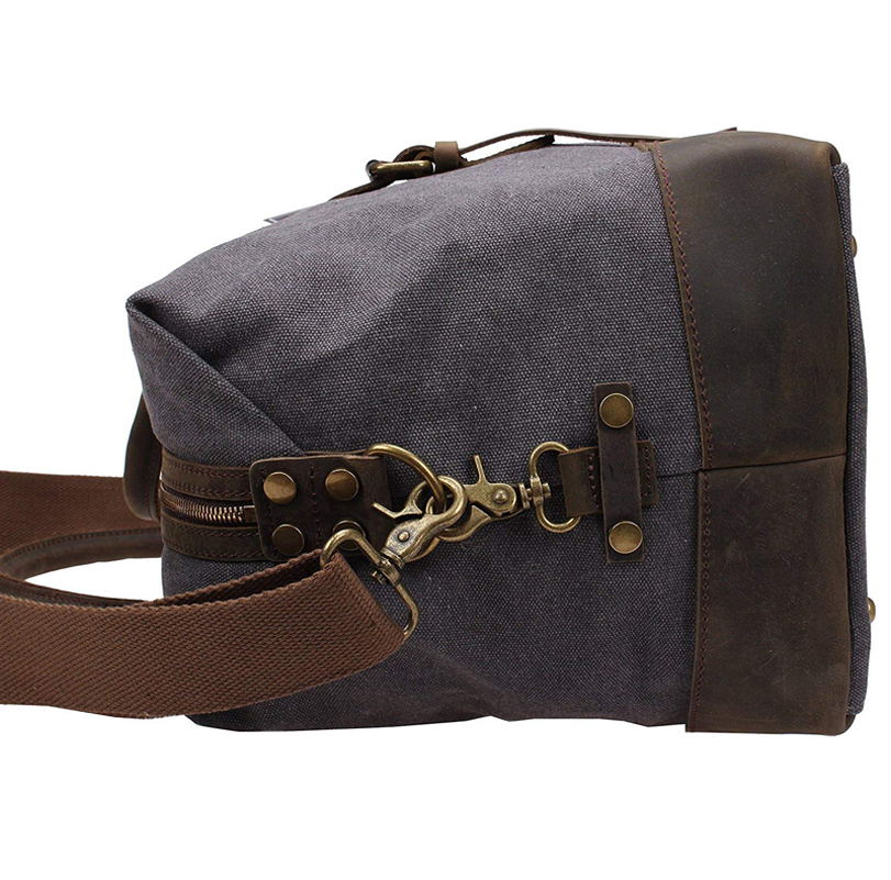 Vintage High Quality Canvas Leather Big Duffle Bag Men Travel Bags Carry on Travel Luggage bags Large Road Weekend Tote Handbag LJ200921