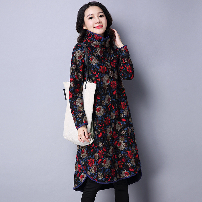 2021 New New Red Release Cotton Dress Woman's High Autumn Turtleneck Add Velvet Flower Dresses Wxf625 Rk0a, Dark blue
2021 New New Red Release Cotton Dress Woman's High Autumn Turtleneck Add Velvet Flower Dresses Wxf625 Rk0a, Dark blue