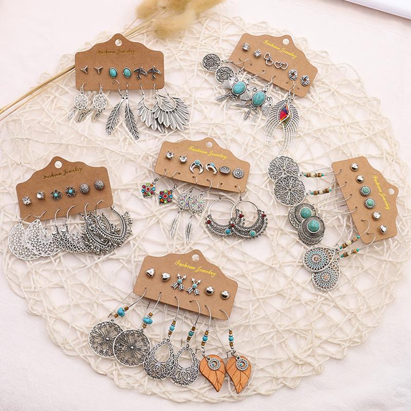 Earrings & Necklace 6 Pairs/Set Bohemia For Women Antique Silver Color Snowflake Clear Rhinestone Imitation Turquoise Jewelry Set
Earrings & Necklace 6 Pairs/Set Bohemia For Women Antique Silver Color Snowflake Clear Rhinestone Imitation Turquoise Jewelry Set
