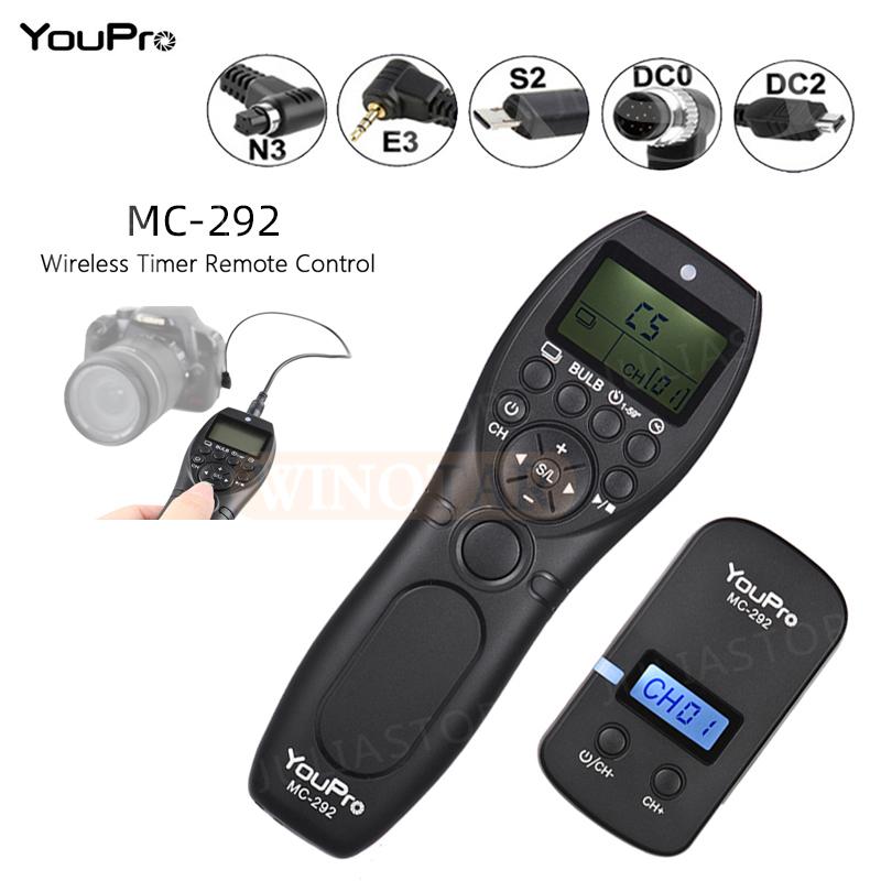 YouPro MC-292 DC0/DC2/N3/S2/E3 2.4G Wireless Remote Control LCD Timer Shutter Release Channels for /// etc
YouPro MC-292 DC0/DC2/N3/S2/E3 2.4G Wireless Remote Control LCD Timer Shutter Release Channels for /// etc