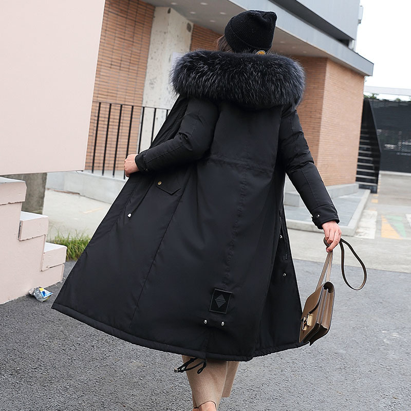 Winter Coats & Parkas new women coats hooded fur collar Slim long thick warm winter cotton coats snow 30 degree jackets 201019