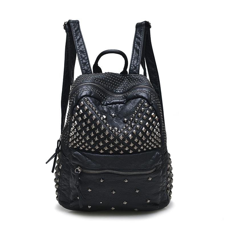 Backpack 2021 Fashion Women Backpacks Washed Leather Lady Girls Travel Bags Rivet Student School Bag, Black
Backpack 2021 Fashion Women Backpacks Washed Leather Lady Girls Travel Bags Rivet Student School Bag, Black