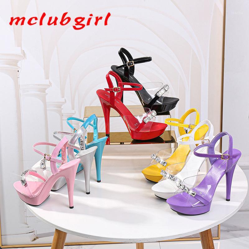 Mclubgirl Women's Sandals Heels Rhinestone Sandals Ladies Slippers And Women's For Women Ladies Snow Shoes LFD1, Yellow 13cm