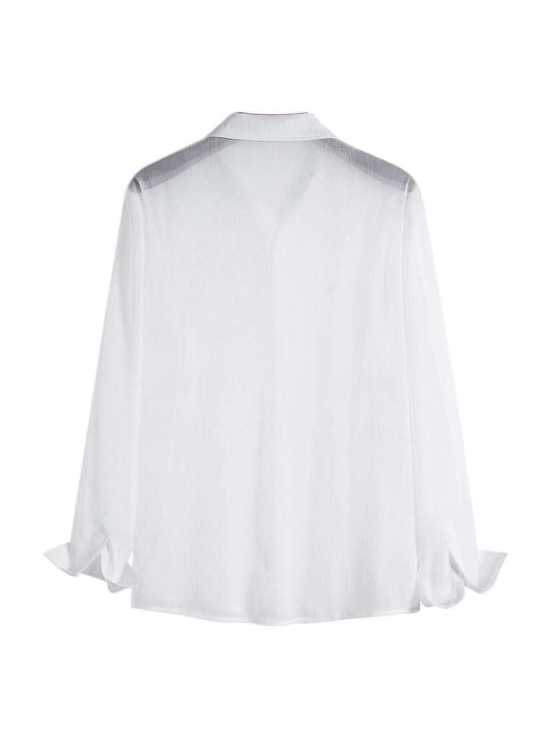Men Solid Color Shirt Thin Soft Breathable Fashion Classic Turn-Down Collar Simple Net Yarn Long Sleeve See-Through Top Shirt, White
Men Solid Color Shirt Thin Soft Breathable Fashion Classic Turn-Down Collar Simple Net Yarn Long Sleeve See-Through Top Shirt, White