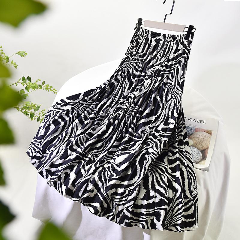 Aonibeier Autumn Winter Fashion Black White Print Women Pleated Skirt Elastic High Waist Swing Skirts Casual Ladies Midi Skirts, 01
Aonibeier Autumn Winter Fashion Black White Print Women Pleated Skirt Elastic High Waist Swing Skirts Casual Ladies Midi Skirts, 01