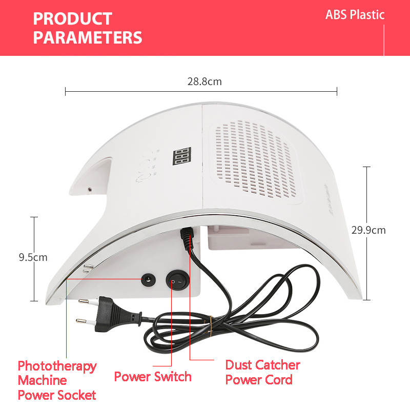 Two in One Intelligent Induction LED Vacuum Manicure Lamp Phototherapy Machine Automatic Timing USB Nail Glue Baking Lamp DYSOON, White
Two in One Intelligent Induction LED Vacuum Manicure Lamp Phototherapy Machine Automatic Timing USB Nail Glue Baking Lamp DYSOON, White
