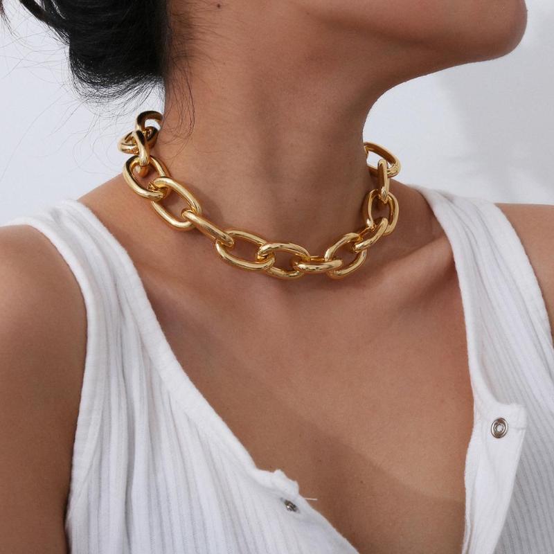 Chokers Gothic Fashion Gold Metal Chain Necklace For Women Punk Simple Choker Mujer Jewelry Collar
Chokers Gothic Fashion Gold Metal Chain Necklace For Women Punk Simple Choker Mujer Jewelry Collar
