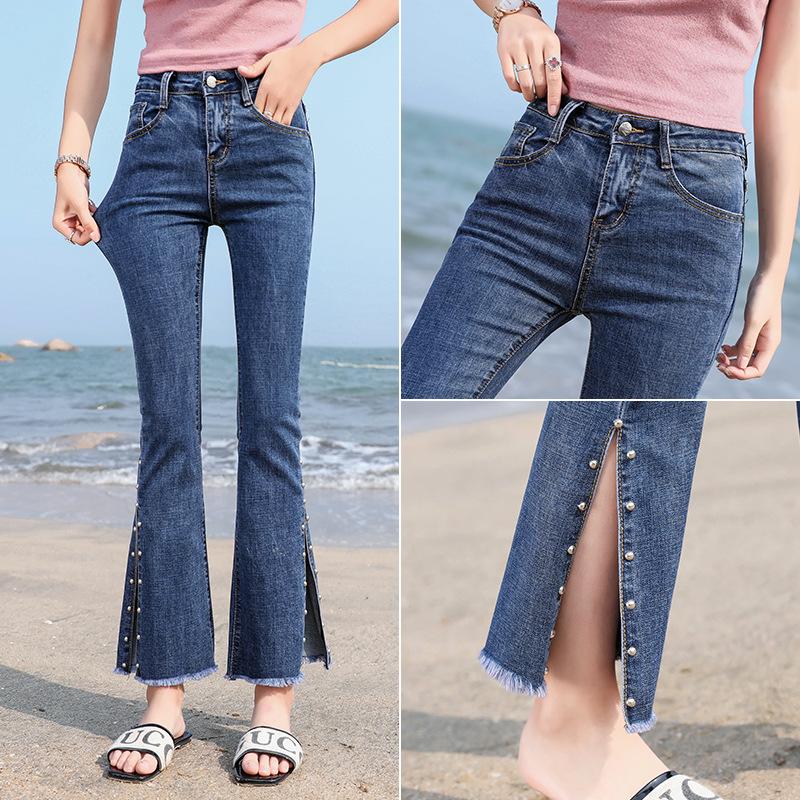 2020 Spring And Summer High Elastic New Boot Cut Pants Jeans Women Korean Style High Waist Slim Slim Cropped Pants Women, Blue
2020 Spring And Summer High Elastic New Boot Cut Pants Jeans Women Korean Style High Waist Slim Slim Cropped Pants Women, Blue