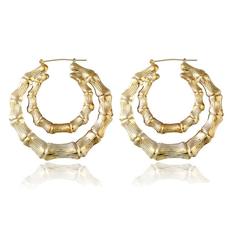 Exaggerated Double Circle Bamboo Joint Hoop Earrings Punk Gold Silver Color Brincos for Women Statement Jewelry Oorbellen
Exaggerated Double Circle Bamboo Joint Hoop Earrings Punk Gold Silver Color Brincos for Women Statement Jewelry Oorbellen