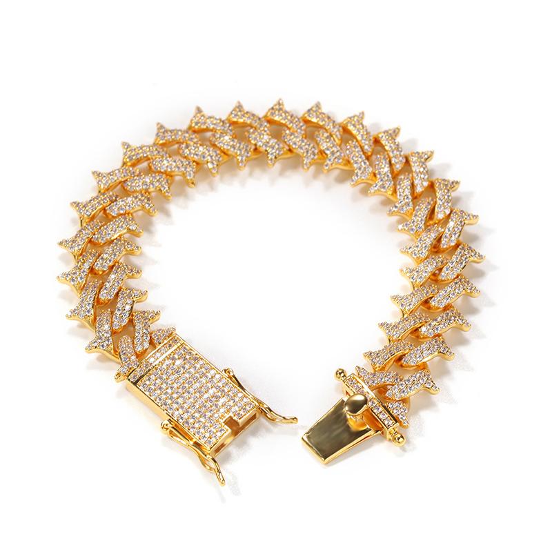 HIP Hop Prong Setting Cubic Zirconia Bling Iced Out Thorns Cuban Miami Link Chain Bracelets Bangle for Men Rapper Jewelry
HIP Hop Prong Setting Cubic Zirconia Bling Iced Out Thorns Cuban Miami Link Chain Bracelets Bangle for Men Rapper Jewelry